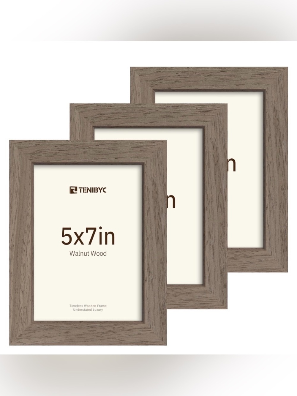 PICTURE FRAMES Solid Wood & Glass Wall or Tabletop Vertical or Horizontal 5x7”